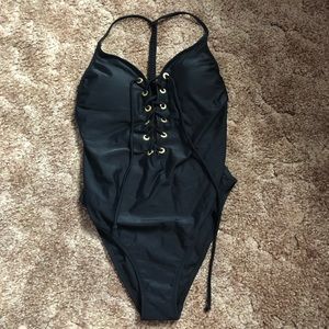 Abercrombie Lace Up one piece swim suit